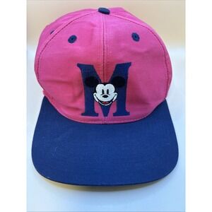 Vintage 90s Mickey Mouse Disney Pink Blue Snapback Hat Cap Adult